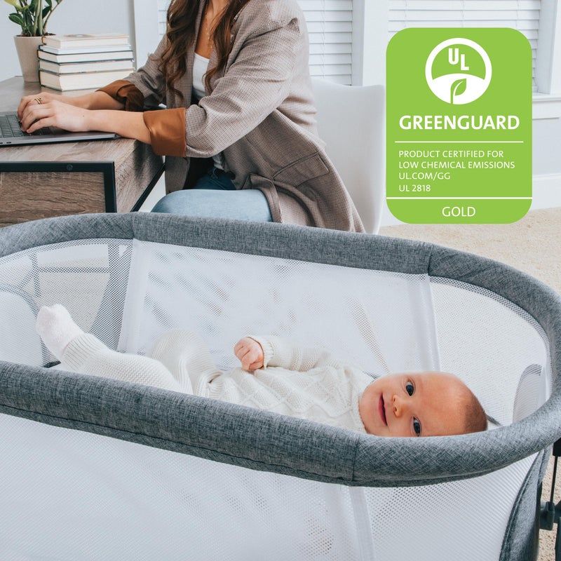 Chicco LullaGlide™ 3-in-1 Stationary Baby Bassinet, Gliding Bassinet and Portable Bassinet, Waterproof Mattress and Fitted Sheet, Travel Bassinet for Baby Includes Carry Bag | Luna/Grey - Image 5