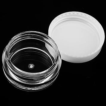 PINGEUI 100 Pcs 5ml 5g Cosmetic Pots Empty Round Cosmetic Containers with Lids Mini Sample Containers Pots Travel Pots for Creams Nail Polish Lip Balm Glitter Art Crafts - Image 3