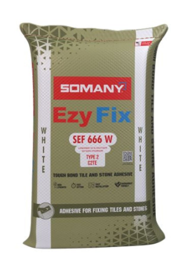 SOMANY Ezy Fix SEF 666 / 666White Tough Bond Tile Adhesive – High-Performance Grey Cement for Fixing Ceramic, Vitrified & Porcelain Tiles – Interior & Exterior Use - Image 1
