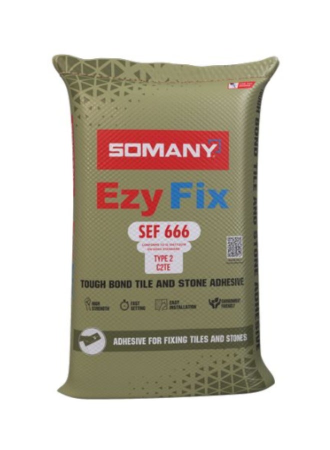 SOMANY Ezy Fix SEF 666 / 666White Tough Bond Tile Adhesive – High-Performance Grey Cement for Fixing Ceramic, Vitrified & Porcelain Tiles – Interior & Exterior Use - Image 2