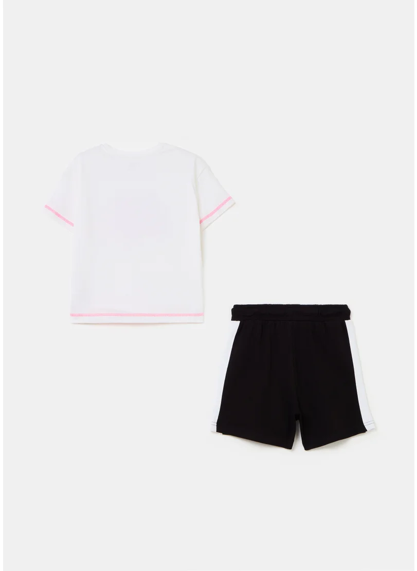 او في اس Jogging set with graffiti lettering print