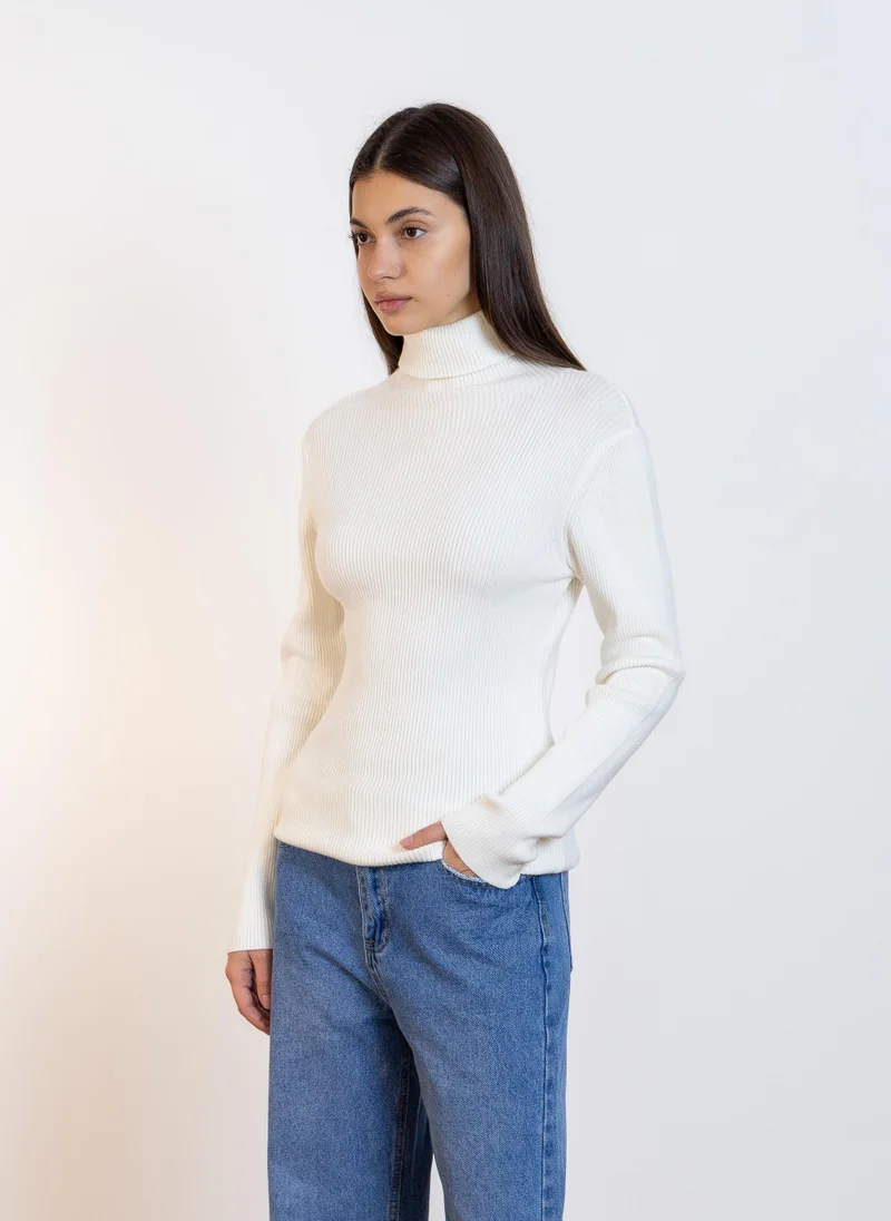 SHAPES HIGH-NECK RIBBED TOP