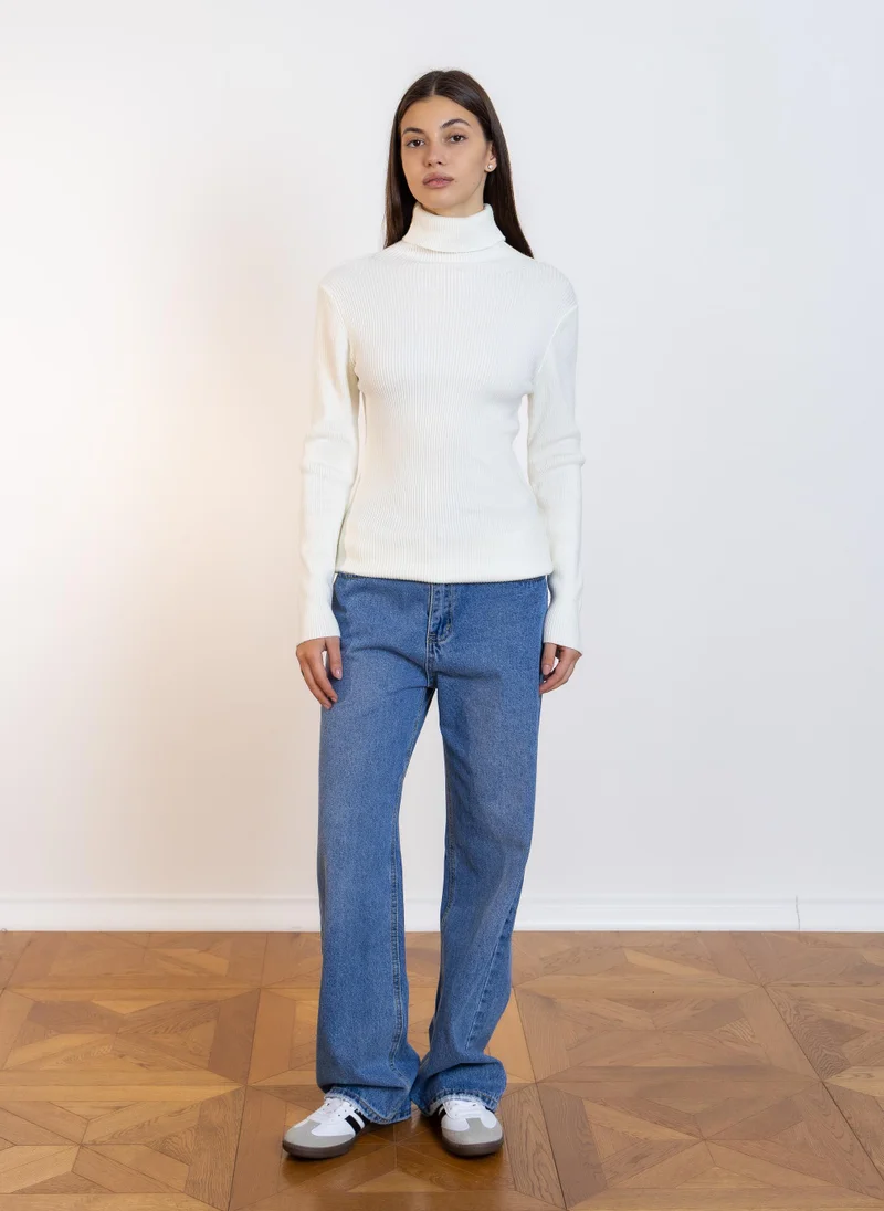 SHAPES HIGH-NECK RIBBED TOP