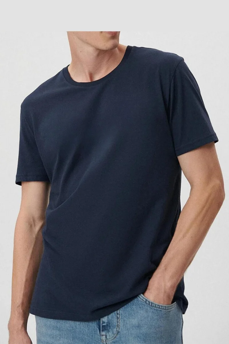 mmetalic Men's Multicolored T-Shirt Regular Fit Relaxed Cut Crew Neck 4-Piece Basic T-Shirt Pack
