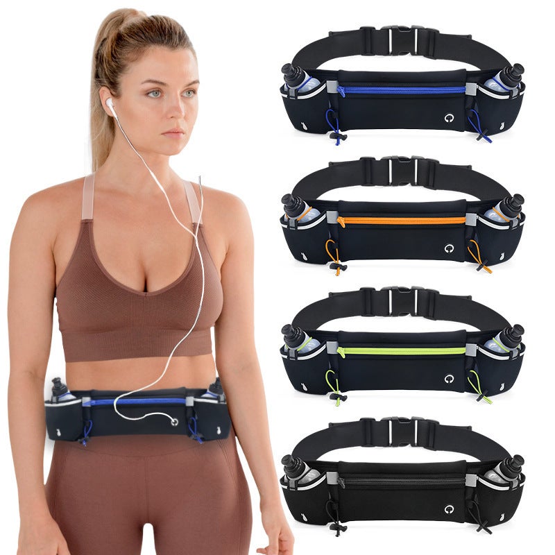 Cross-border Whole Outdoor Sports Waist Bag Fitness Kettle Belt Mobile Phone Card Bag Marathon Sports Belt(Black-Kettle Fanny Pack, All yards) - Image 2