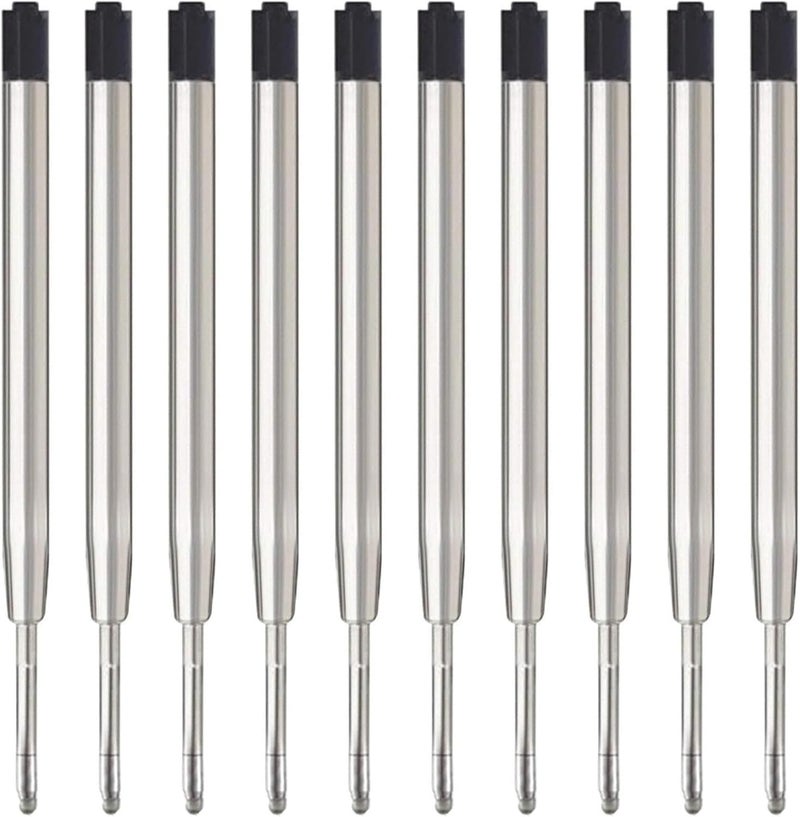 MengRan 3.9'' Ballpoint Ink Pen Refills for Click Pens,1mm Medium Tip,Compatible with Parker Pen Refill,Pack of 10 (Black Ink) - Image 1