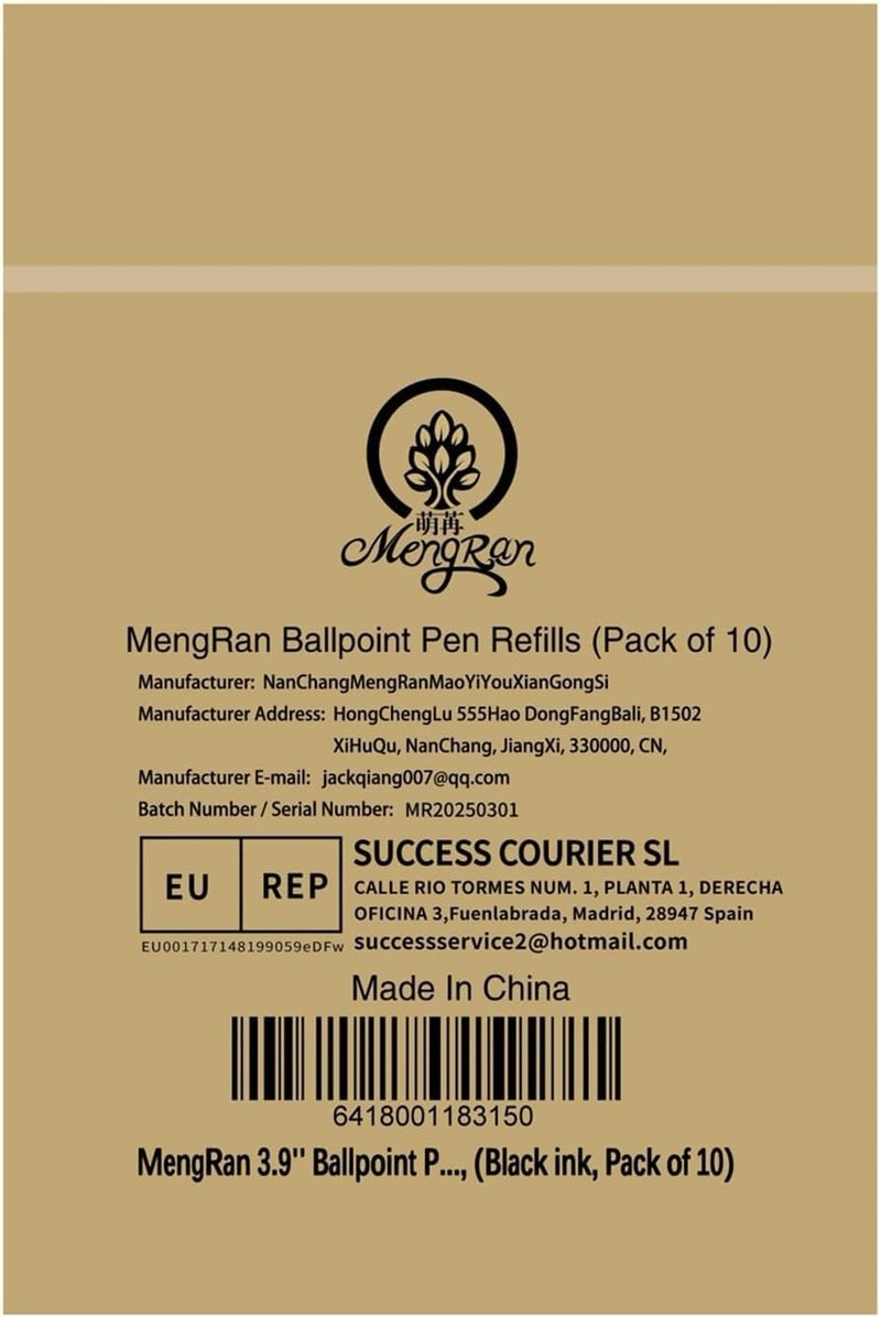 MengRan 3.9'' Ballpoint Ink Pen Refills for Click Pens,1mm Medium Tip,Compatible with Parker Pen Refill,Pack of 10 (Black Ink) - Image 5