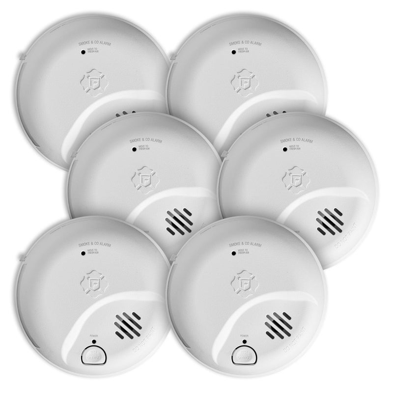 First Alert SMICO100AC Interconnect Hardwire Combination Smoke Carbon Monoxide Alarm with Battery Backup 6Pack