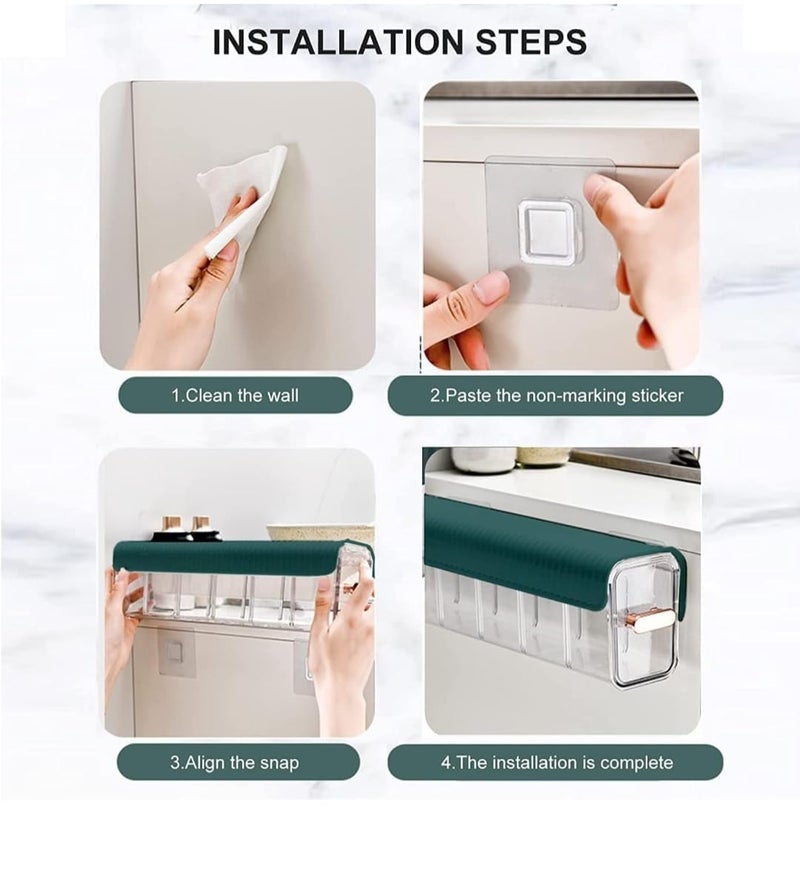 5 Slot Scoks Rack Wall Mounted Socks Storage Box 6 Cell New Clear Transparent Storage Box MultiFunctional Plastic Storage Rack for Clothes Socks Ties Data Cable Pack of 2  - Image 3