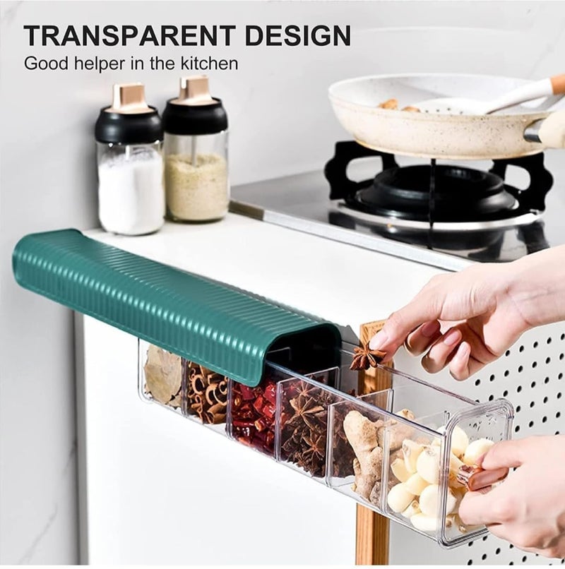 5 Slot Scoks Rack Wall Mounted Socks Storage Box 6 Cell New Clear Transparent Storage Box MultiFunctional Plastic Storage Rack for Clothes Socks Ties Data Cable Pack of 2  - Image 4