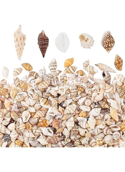 1400-1500pcs Sea Shell Beads 7-12mm Tiny Crushed Shells Miniature Shells NO Hole Seashells Ocean Spiral Seashells for Resin Candle Home Party Wedding Fish Tank Vase Filler