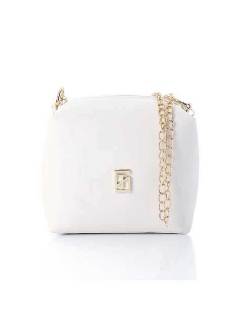Silvio plain crossbody bag white