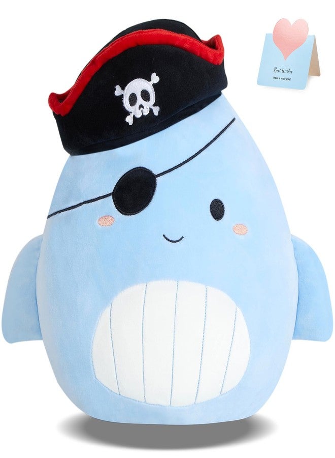 CozyWorld 14” Pirate Whale Plush Pillow Stuffed Animals Original Plushie Cute Soft for Boys Girls - Image 1