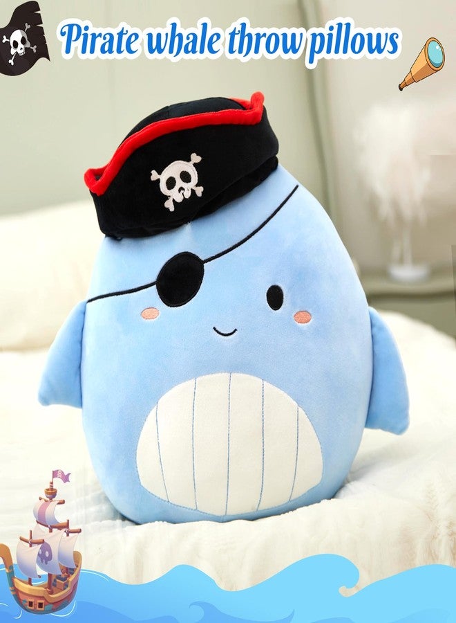 CozyWorld 14” Pirate Whale Plush Pillow Stuffed Animals Original Plushie Cute Soft for Boys Girls - Image 2