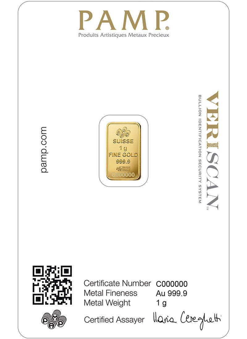 PAMP 24KT 999.9 Purity 1g Suisse Pamp  - Image 2