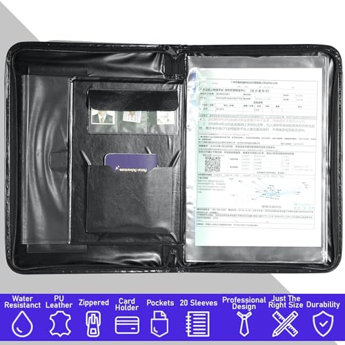 VERAT File Folder/Certificates/Documents Holder/Document Bag/Portfolio/Expanding File/Executive File/Coloured File Folders/Leaf/Leather/Executive Folder/Multipurpose(Grey) - Image 5