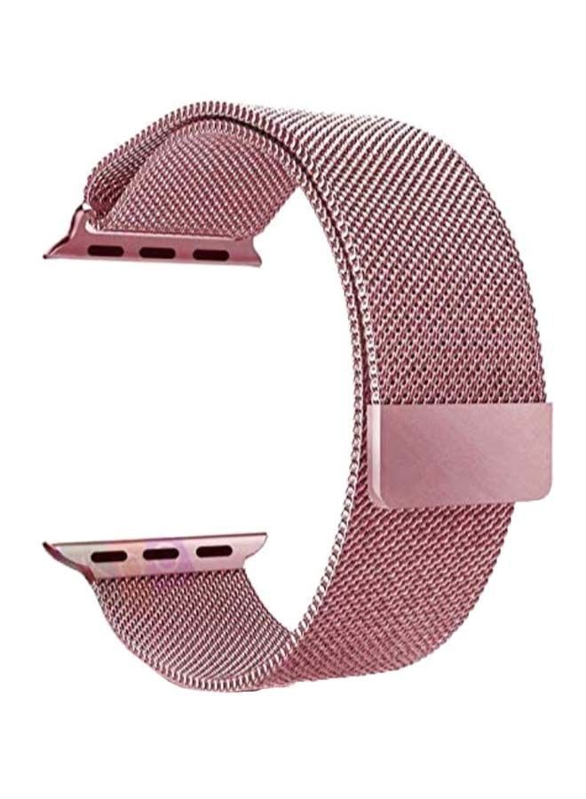 NIBEMINENT Magnetic Milanese Loop Replacemnt Band For Apple Watch Pink - Image 1