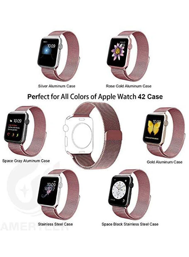 NIBEMINENT Magnetic Milanese Loop Replacemnt Band For Apple Watch Pink - Image 3