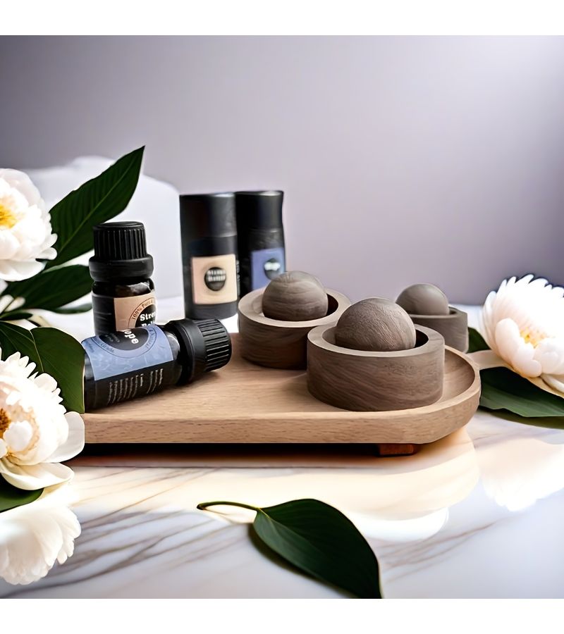 3Pcs Beechwood Essential Oil Aroma Diffuser Set Natural Fragrance Home Car Decor - Image 1