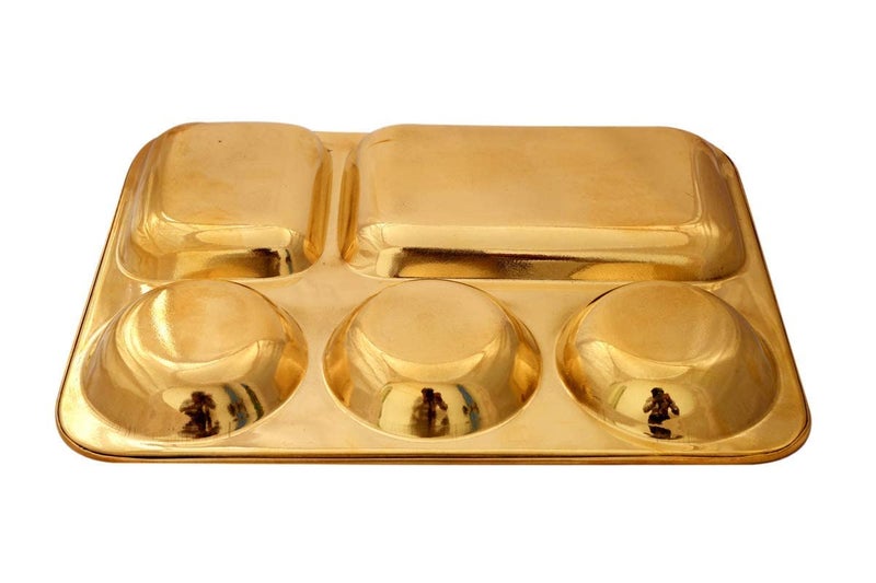 KAROLANE Brass Tray for Lunch Or Dinner Colour-Gold - Image 2