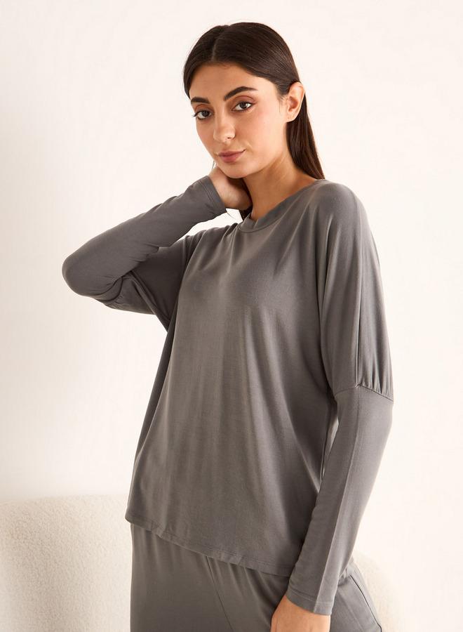 Aadaraya Drop Shoulder Long Sleeve T-shirt and Elasticated Joggers Set - Image 2