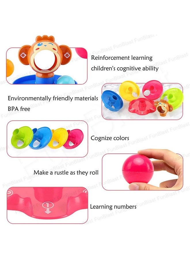 فنبلاست برج الدوران FunBlast Roll Swirling للألعاب التعليمية للأطفال والصغار | مجموعة ألعاب Stack, Drop and Go Ball Ramp تتضمن 3 كرات نشاط دوارة - متعددة الألوان - Image 4