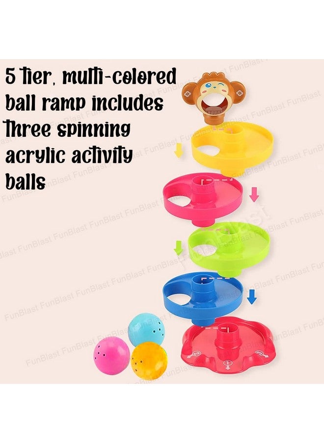 فنبلاست برج الدوران FunBlast Roll Swirling للألعاب التعليمية للأطفال والصغار | مجموعة ألعاب Stack, Drop and Go Ball Ramp تتضمن 3 كرات نشاط دوارة - متعددة الألوان - Image 3