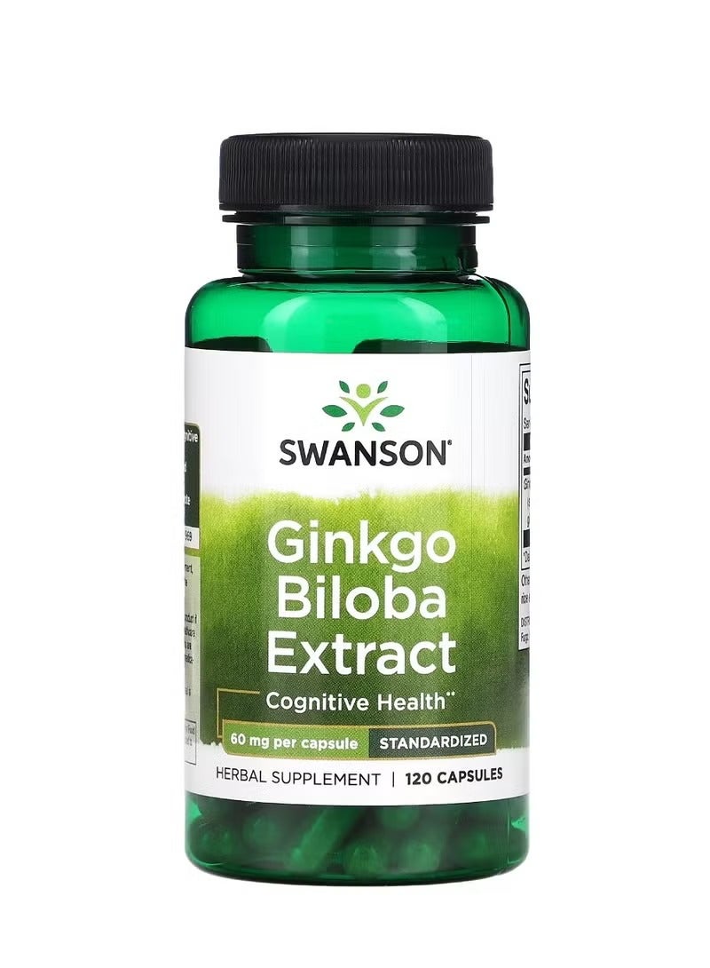 SWANSON Ginkgo Biloba Extract 60 mg 120 Capsules - Image 1