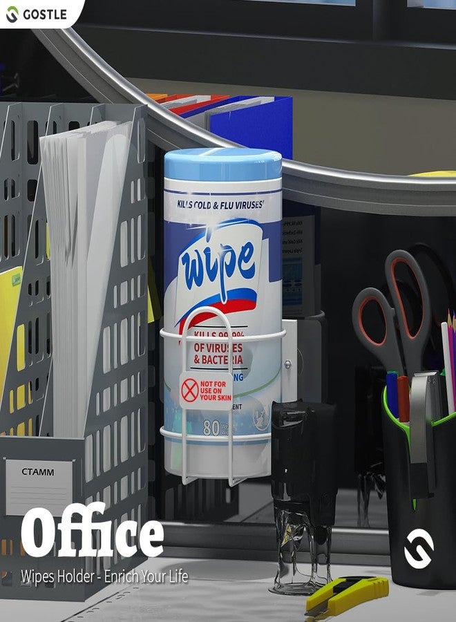 gostle Wipes Holder, Wall Bracket for Cleaning Wipes - Two Ways of Installation: Wall-Mount & Adhesive Stickers - Ideal for Kitchen Bathroom Household Office Classroom Gym - No Wipes Included - Image 5