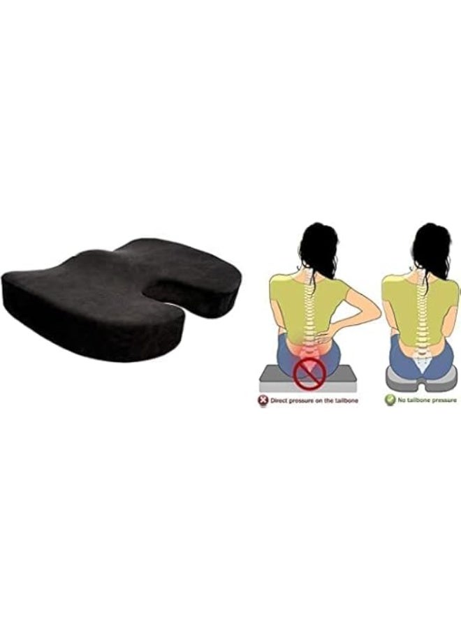 Medical Coccyx Seat Cushion - Memory Foam with Anti-Slip Bottom - Relief from Tailbone Pain & Sciatica - Perfect Support for Daily Use - Image 2
