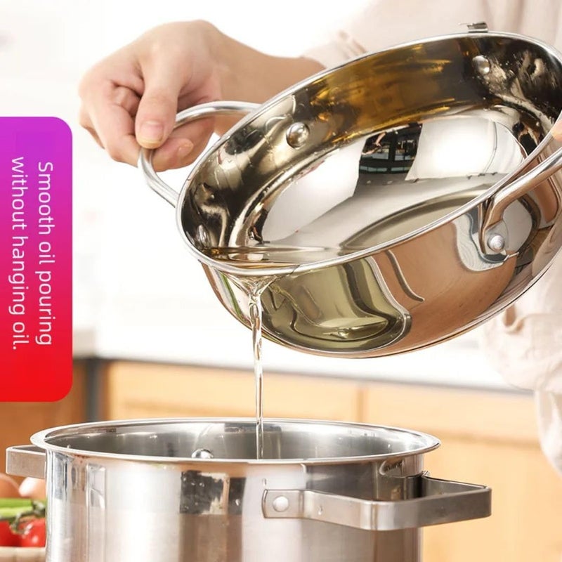 Stainless Steel Deep Fryer Pot with Thermometer, 2.2L - Image 2