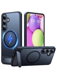 TORRAS Strong Magnetic & Seamless Stand for Samsung Galaxy S25 Plus Case, Fit for MagSafe, Mil-Grade Drop Protection, Adjustable Kickstand for Samsung Galaxy S25 Plus Case, Slim Translucent Black  - Image 1