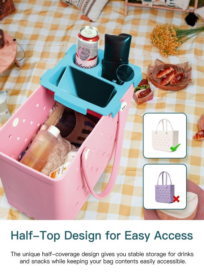 DGLOZE Organizer Tray Top for Bogg Bags – Cup Holder & Storage Lid Compatible with Bogg Bag XL – Fit for Stanley 30 oz 40 oz Cup - Outdoor Beach Bag Top Insert – Easy to Clean (Sky Blue) - Image 2