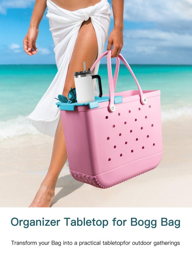 DGLOZE Organizer Tray Top for Bogg Bags – Cup Holder & Storage Lid Compatible with Bogg Bag XL – Fit for Stanley 30 oz 40 oz Cup - Outdoor Beach Bag Top Insert – Easy to Clean (Sky Blue) - Image 4