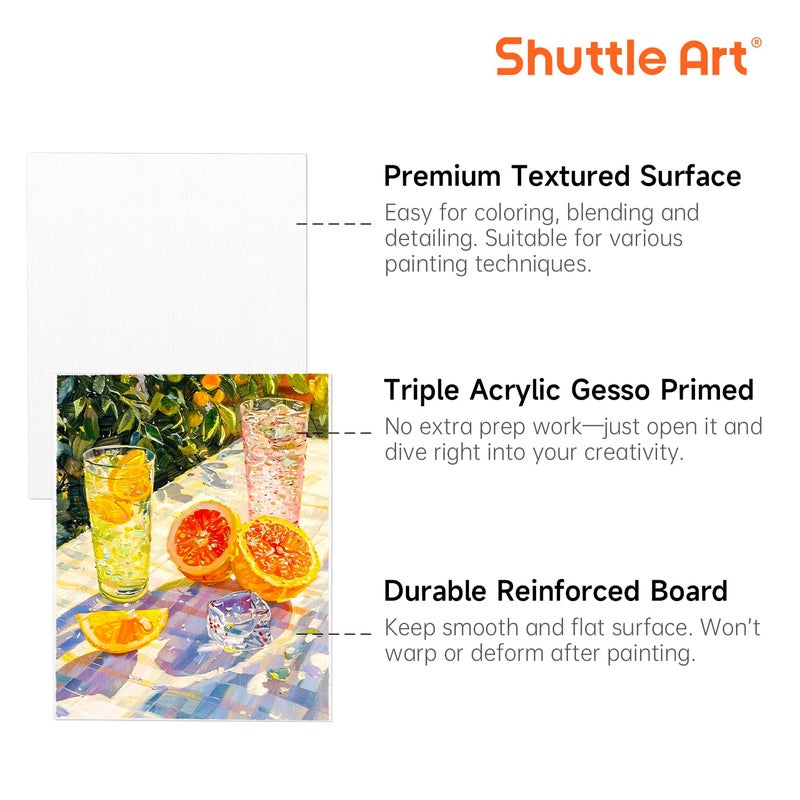Shuttle Art 36 Pack Canvas for Painting, 5x7 & 8x10 Inch(18 of Each), Primed, 100% Cotton Blank Canvas Boards for Painting, Ideal Art Supplies for Kids Adults Artists Acrylic Oil Painting - Image 4