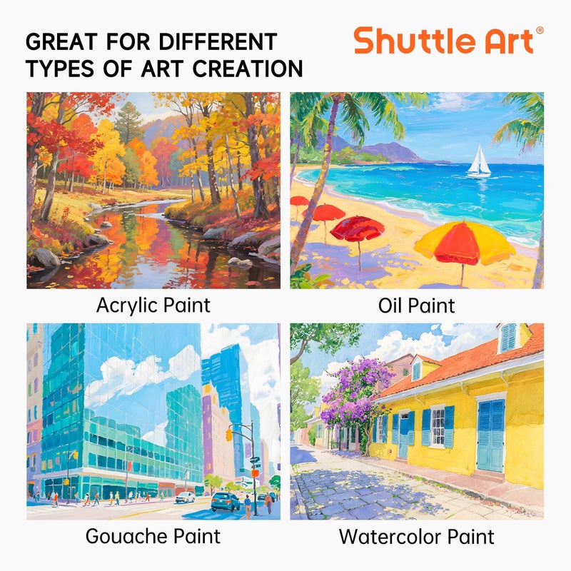 Shuttle Art 36 Pack Canvas for Painting, 5x7 & 8x10 Inch(18 of Each), Primed, 100% Cotton Blank Canvas Boards for Painting, Ideal Art Supplies for Kids Adults Artists Acrylic Oil Painting - Image 5