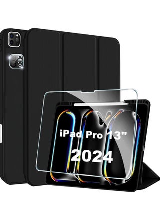 Case for iPad Pro  2024, Soft TPU Silicone Scratch and Drop Resistant with Pencil Holder (Case + Screen Protector + Camera Lens Protector) - pzsku/Z524EBCEDC2C8E9E18DC9Z/45/_/1715241501/fa667727-0cee-4b5a-97f8-2c5896e0e871
