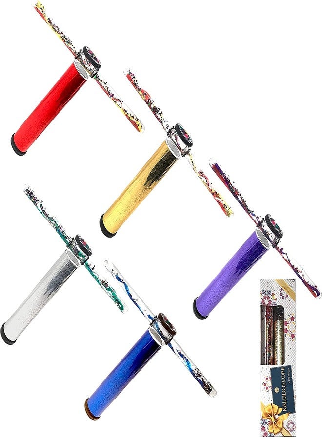 Star Magic Kaleidoscope Glitter Wand - 9" Scope with a 12" glitter wand - Liquid Motion Kaleidoscope. ONE randomly selected color Kaleidoscope in A GIFT BOX - Image 1