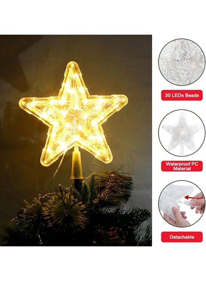 شجرة عيد الميلاد على شكل نجمة مزودة بـ 30 مصباح LED - 9 × 40 مم، تعمل بالبطارية - Image 4