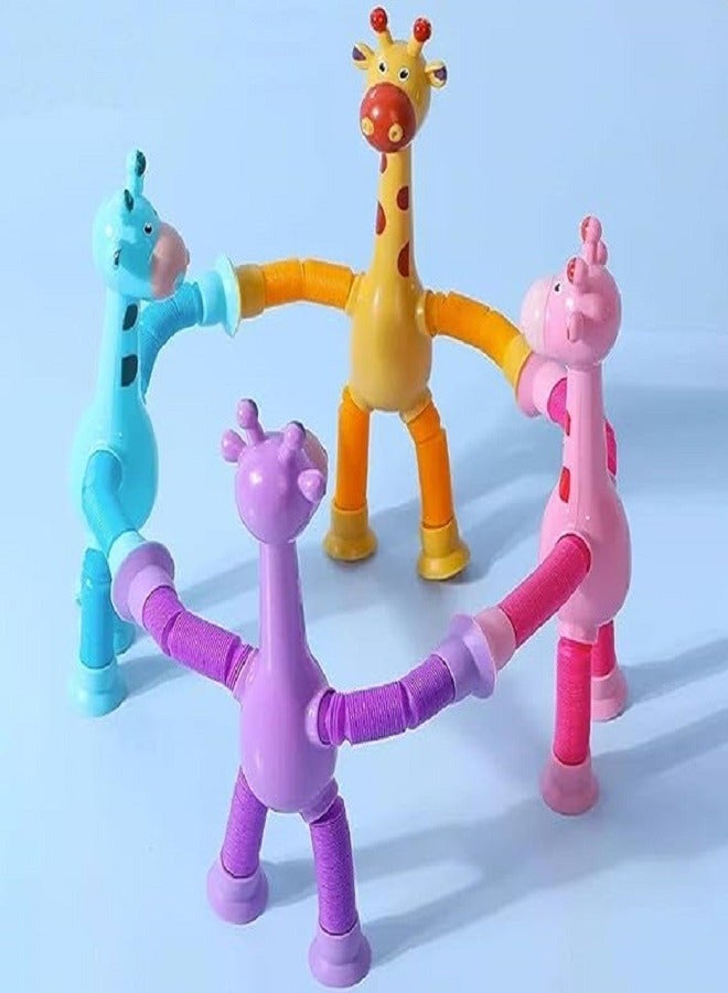 Pack of 4 Telescopic Suction Cup Giraffe Toy, Telescopic Giraffe Toy with Suction Cup, Sensory Toy, Baby Funny Educational Stress Relief Toy for Children and Adults - Image 5