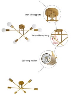 Retro Industrial Style LED Chandeliers 6 Lights E27 Base Golden - pzsku/Z524EED50F2350601CD1DZ/45/_/1733913976/3e5c4caa-6a11-4394-b258-dc2d84639008