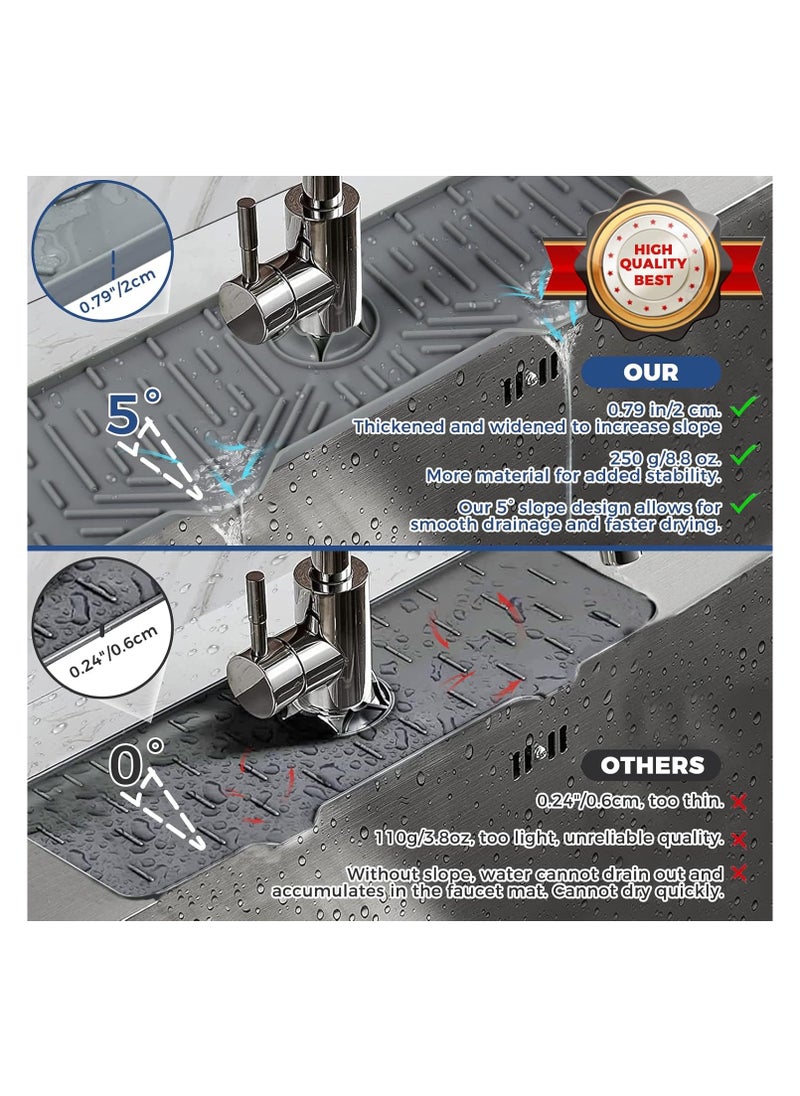 Generic Kitchen Sink Faucet Splash Guard Silicone Sink Faucet Drying Mat Faucet Handle Drip Catcher Tray, Dish Sponge Holder Kitchen Sink Accessories Sink Protector Home Kitchen Organization Gadgets Organizer  - Image 4