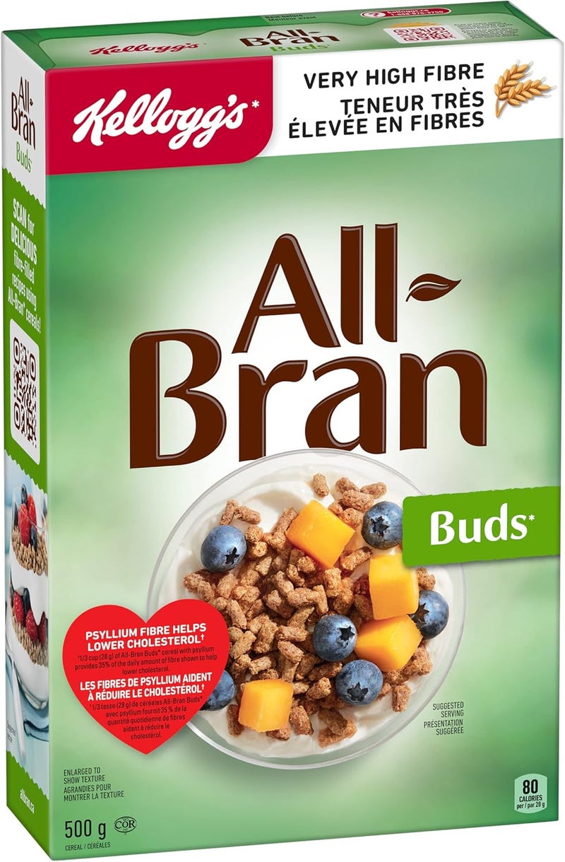 Kellogg's All Bran Buds Cereal 500g - High Fiber Breakfast Cereal - Image 4
