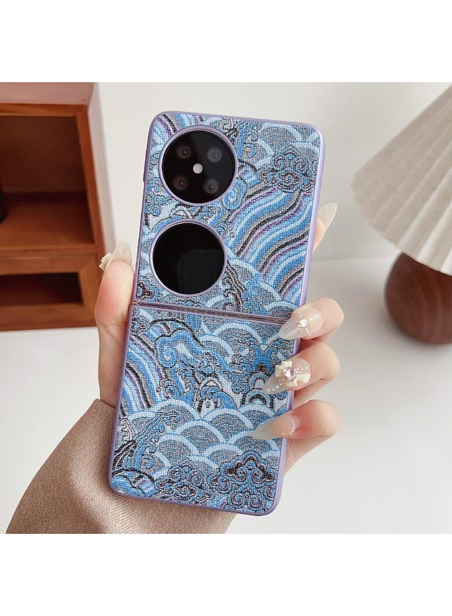 S-TOP Case For Huawei P50 Pocket Propitious Clouds Embroidery Full Coverage Phone Case - Image 2