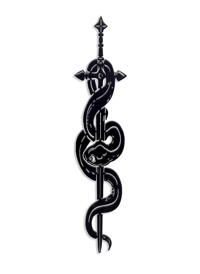 WOPARTY Gothic Snake and Sword Wall Decor, Black Metal Art, 15.75 x 4.33 Inches, Medieval Style Home Decoration for Bedroom Living Room - Image 1