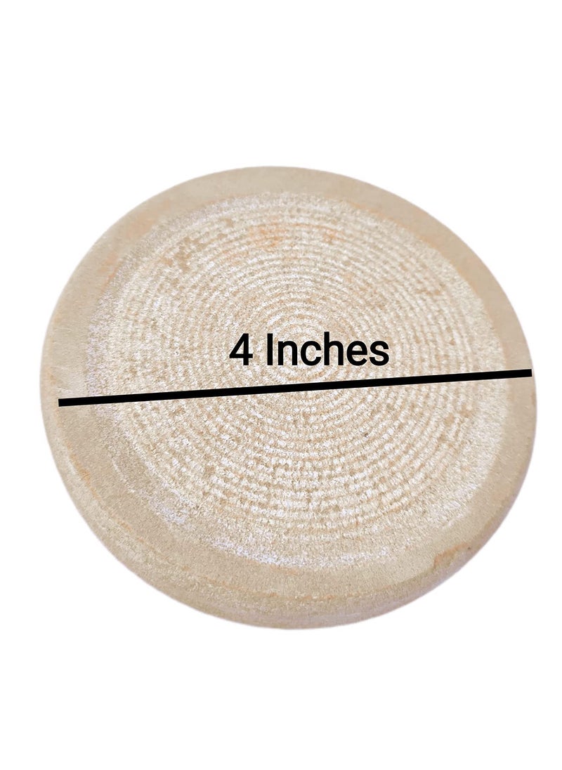 Raviour Lifestyle Raviour Lifestyle Stone Chandan rubbing chakla Pata for preparing Sandal Wood Paste and Kids ghutti and Herbal MedicineChandan Chakla 4 inch White  - Image 2