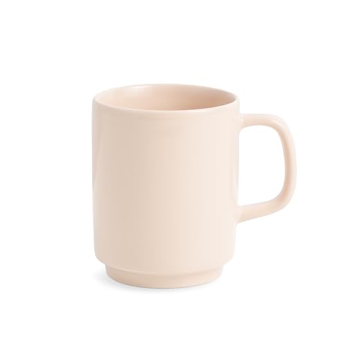 Shay Ceramic Mug, 1 Pc, Peach, 300ml | Glossy Finish | Ceramic Coffee Cup | Porcelain | Microwave Safe (Rise Mug - 1Pc - Peach) - Image 1