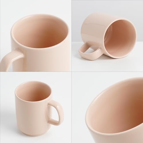 Shay Ceramic Mug, 1 Pc, Peach, 300ml | Glossy Finish | Ceramic Coffee Cup | Porcelain | Microwave Safe (Rise Mug - 1Pc - Peach) - Image 5