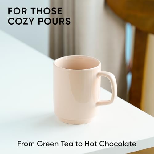 Shay Ceramic Mug, 1 Pc, Peach, 300ml | Glossy Finish | Ceramic Coffee Cup | Porcelain | Microwave Safe (Rise Mug - 1Pc - Peach) - Image 2