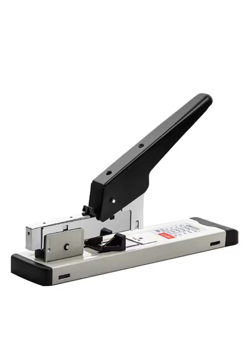 Generic Metal Manual Stapler for Bookbinding Stapling 100 Sheet Capacity Force-Saving Heavy-Duty Stapler Paper Binding Device Portable Large for Office School Tools Fit Sturdy Portable Handhled Staples (Black&Grey)  - Image 1